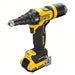 DeWalt DCF403D1 Cordless Rivet 49/50 in Stroke Lg, 2,100 lb Pulling Force, 3/16 in Blind Rivet Dia. Steel, 2.0 Ah - KVM Tools Inc.KV810XE2