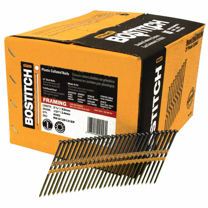 Bostitch RH-S12D131EP Collated Framing Nails 3-1/4 in 4000 PK