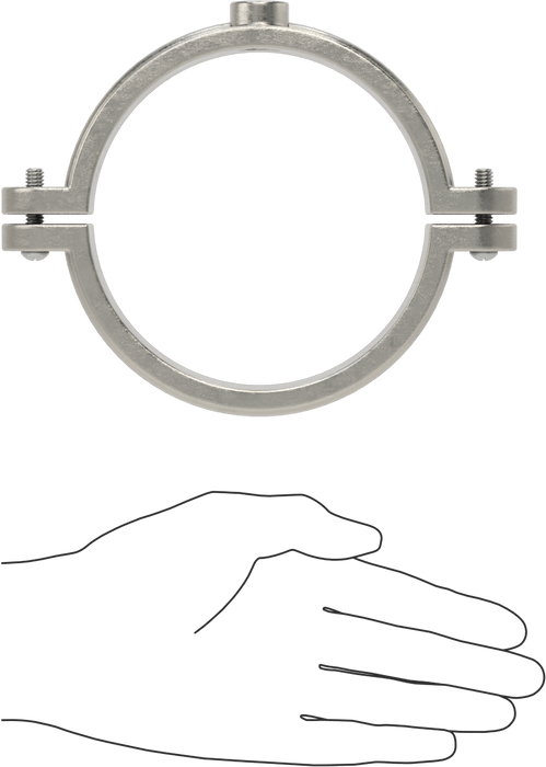 McMaster 3023T91 Snug-Hold Threaded-Rod-Mount Clamping Hanger, 304 Stainless Steel, 4-1/2" ID