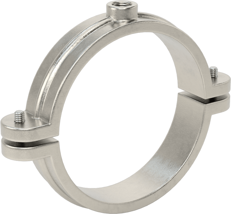 McMaster 3023T91 Snug-Hold Threaded-Rod-Mount Clamping Hanger, 304 Stainless Steel, 4-1/2" ID