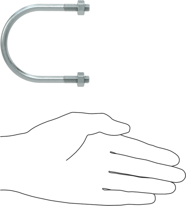 McMaster 3043T627 Zinc-Plated Steel U-Bolt, Pack of 5, 5/16"-18 Thread Size, 2-1/2" ID