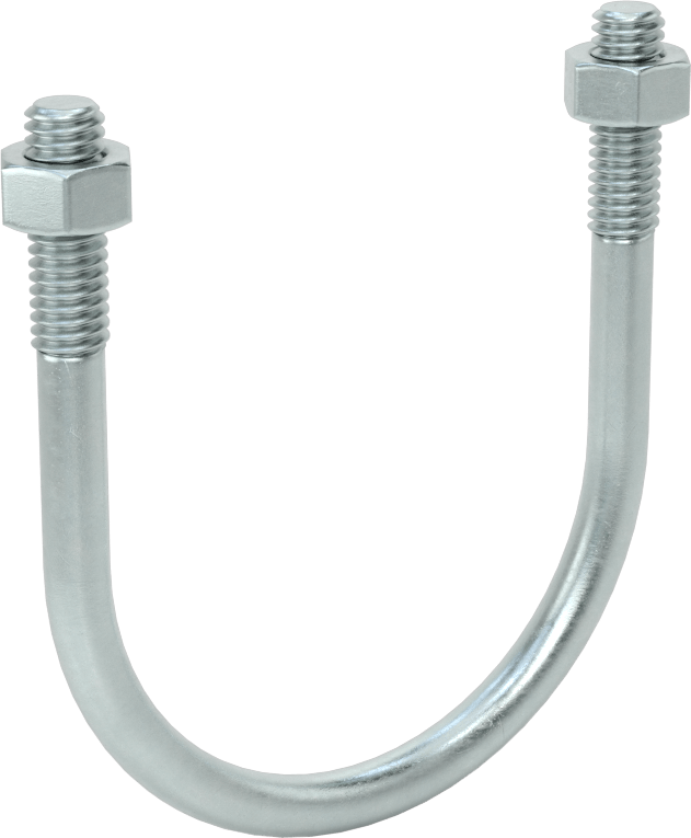 McMaster 3043T627 Zinc-Plated Steel U-Bolt, Pack of 5, 5/16"-18 Thread Size, 2-1/2" ID