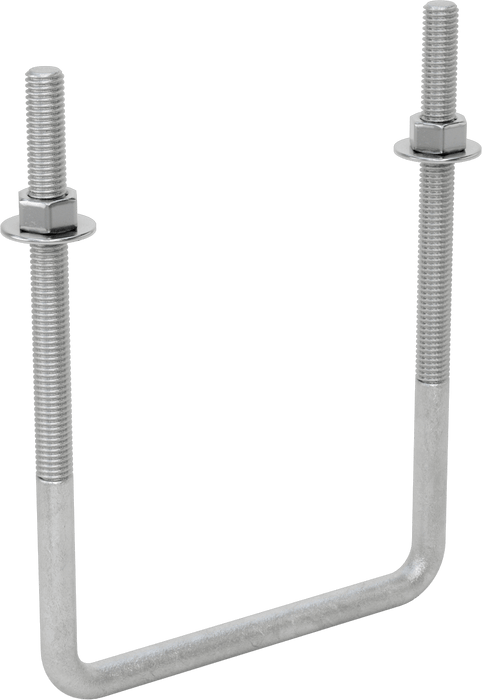 McMaster 3060T253 Galvanized Steel Square U-Bolt, 1/2"-13 Thread Size, 6" Inside Width, 8-5/8" High