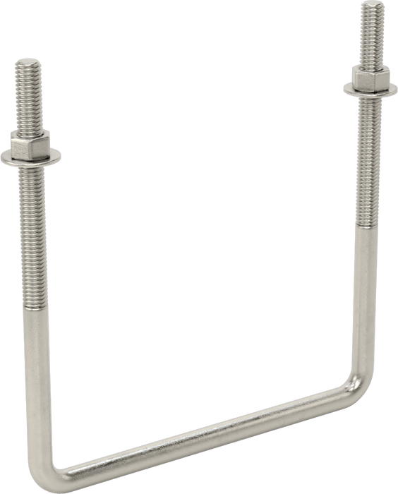 McMaster 3060T78 304 Stainless Steel Square U-Bolt, 3/8"-16 Thread Size, 6" Inside Width, 6-5/8" High