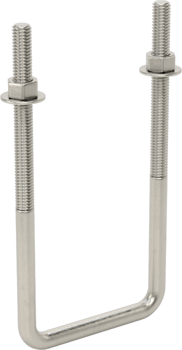 McMaster 3060T86 304 Stainless Steel Square U-Bolt, 3/8"-16 Thread Size, 3" Inside Width, 6-5/8" High