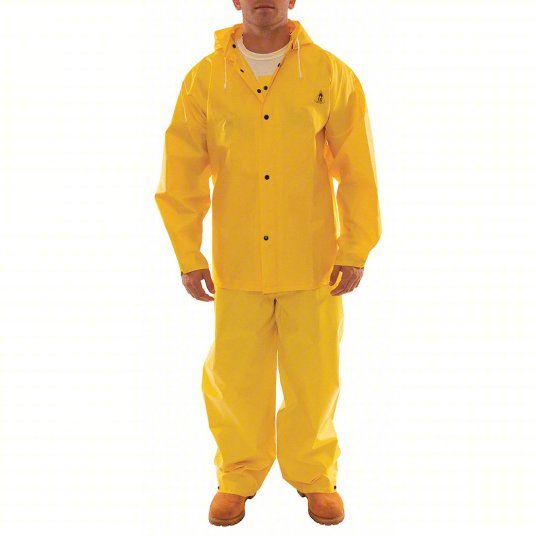 Tingley S56307.SM Rain Suit 3 - Piece Rain Suit with Jacket, Detachable Hood, and Bib Overalls, Yellow, S - KVM Tools Inc.KV309CX7