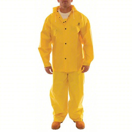 Tingley S56307.SM Rain Suit 3 - Piece Rain Suit with Jacket, Detachable Hood, and Bib Overalls, Yellow, S - KVM Tools Inc.KV309CX7