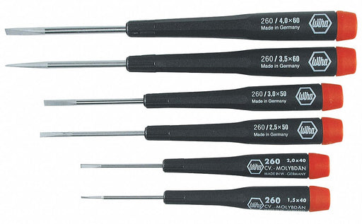 Wiha 26090 Precision Screwdriver Set Slotted 6 PC