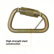 3M DBI - SALA 2000117 Carabiner Gold, 420 lb Wt Capacity - KVM Tools Inc.KV30M715
