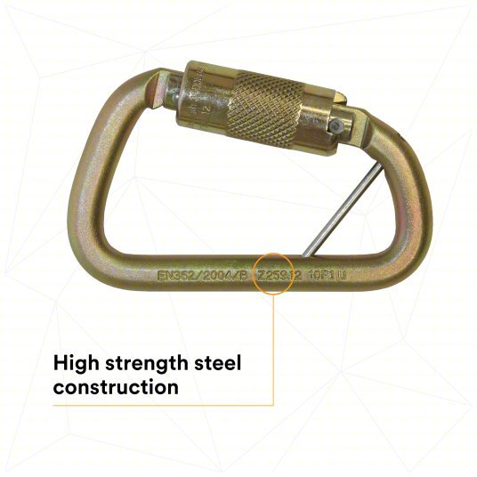 3M DBI - SALA 2000117 Carabiner Gold, 420 lb Wt Capacity - KVM Tools Inc.KV30M715