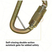 3M DBI - SALA 2000117 Carabiner Gold, 420 lb Wt Capacity - KVM Tools Inc.KV30M715