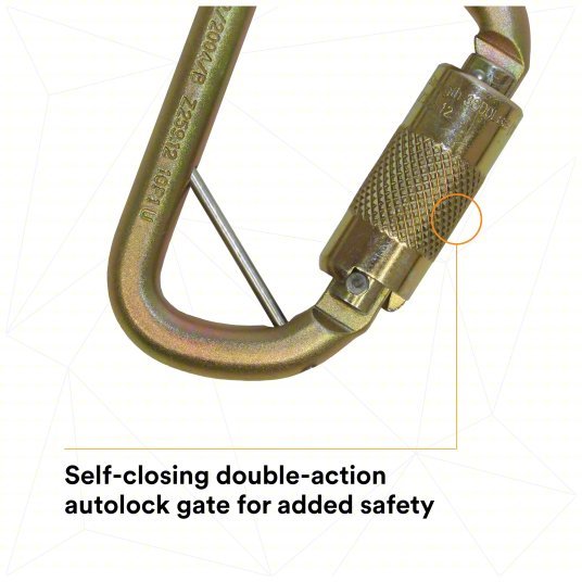 3M DBI - SALA 2000117 Carabiner Gold, 420 lb Wt Capacity - KVM Tools Inc.KV30M715