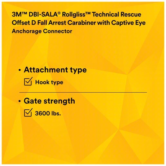 3M DBI - SALA 2000117 Carabiner Gold, 420 lb Wt Capacity - KVM Tools Inc.KV30M715