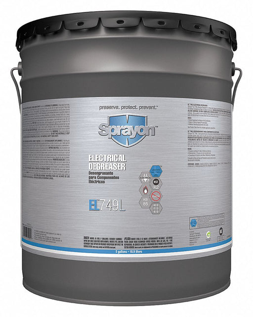 Sprayon S74905000 Degreaser, Solvent-Based, Bucket, 5 gal Container Size, Ready to Use, K2, EL749™, Unscented