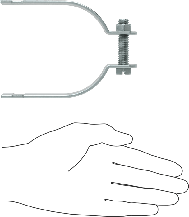 McMaster 3115T22 Strut-Mount Metal Routing Clamp, Zinc-Plated Steel, 3-1/2" ID, for 3 Pipe Size, 800 lb