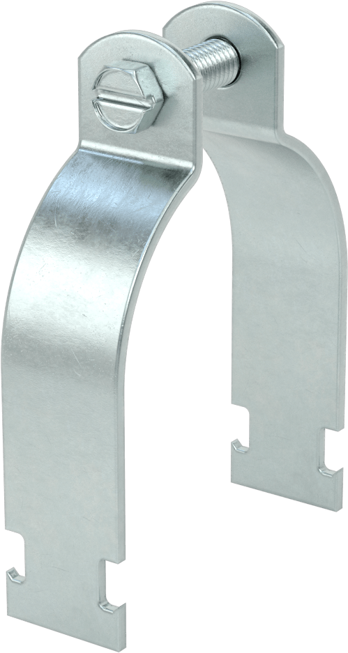 McMaster 3115T22 Strut-Mount Metal Routing Clamp, Zinc-Plated Steel, 3-1/2" ID, for 3 Pipe Size, 800 lb