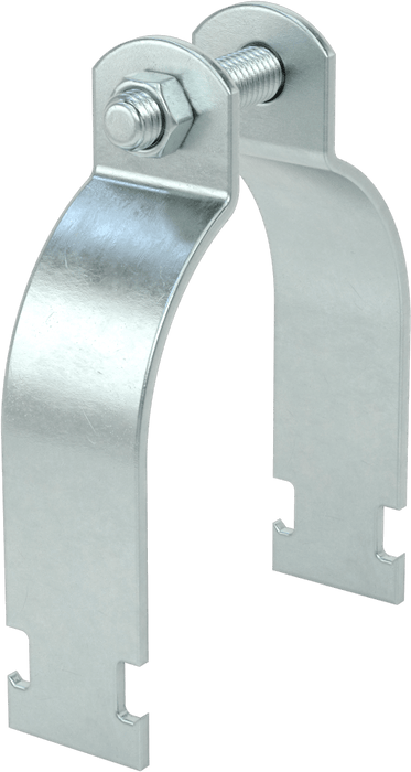 McMaster 3115T22 Strut-Mount Metal Routing Clamp, Zinc-Plated Steel, 3-1/2" ID, for 3 Pipe Size, 800 lb
