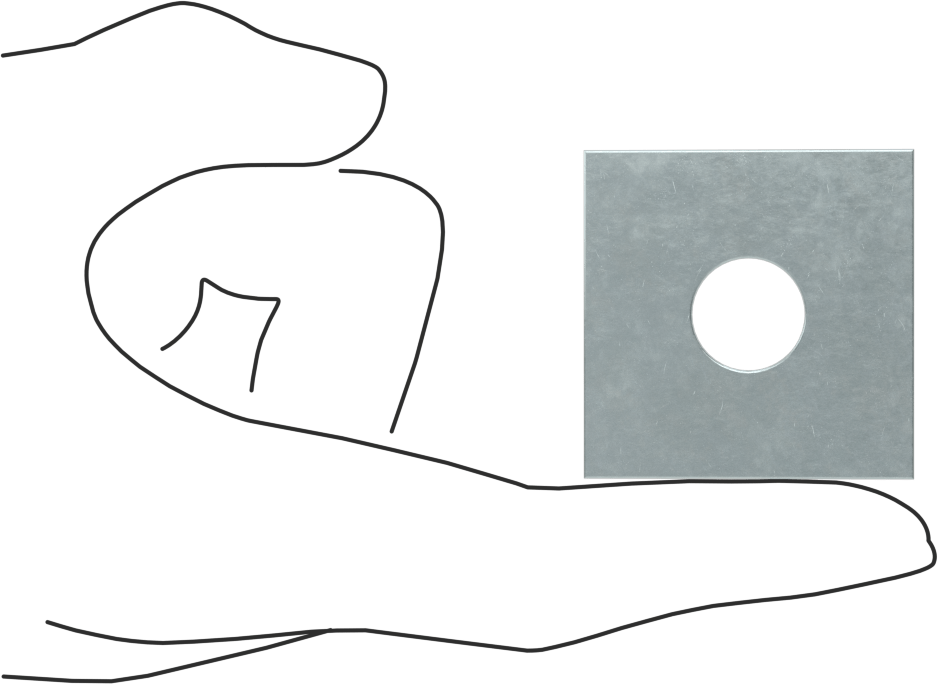 McMaster 3133T13 Strut Channel Square Washer, for 1/2" Diameter Rod, Zinc-Plated Steel