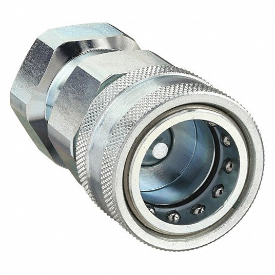 Parker 6601-6-6 Hydraulic Quick Connect Hose Coupling 3/8 in Coupling Size, Steel, 22.71 lpm Max. Flow Rate