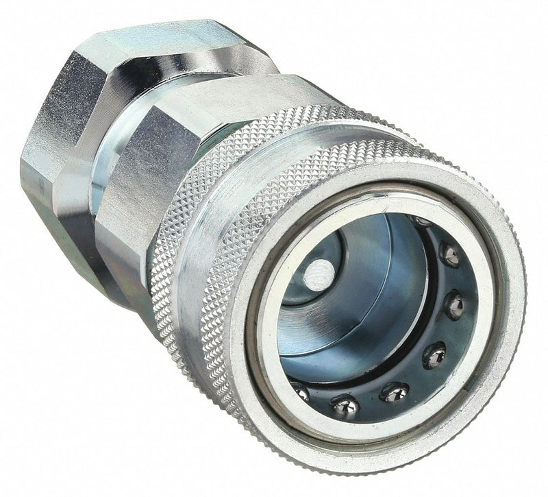Parker 6601-12-12 Hydraulic Quick Connect Hose Coupling, Socket x Female NPT Threaded, Steel, Socket, Sleeve