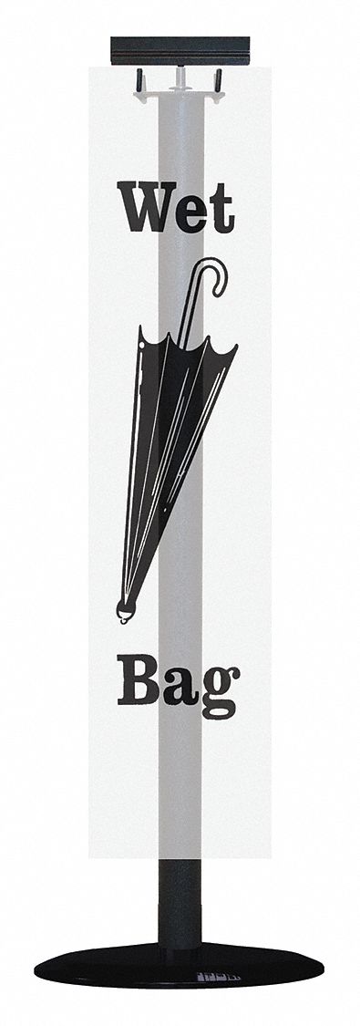 Tensator 52391-33S-US Umbrella Bag Holder, 11 1/2 in Overall Wd, 52 in Overall Ht, Satin Black, Freestanding