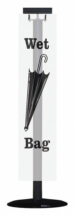 Tensator 52391-33S-US Umbrella Bag Holder, 11 1/2 in Overall Wd, 52 in Overall Ht, Satin Black, Freestanding