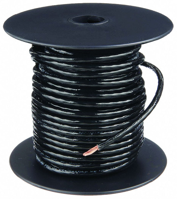 Southwire 22955984 Building Wire, Copper, 14 AWG, 1 Conductors, Stranded, Black, 100 ft Lg, THHN