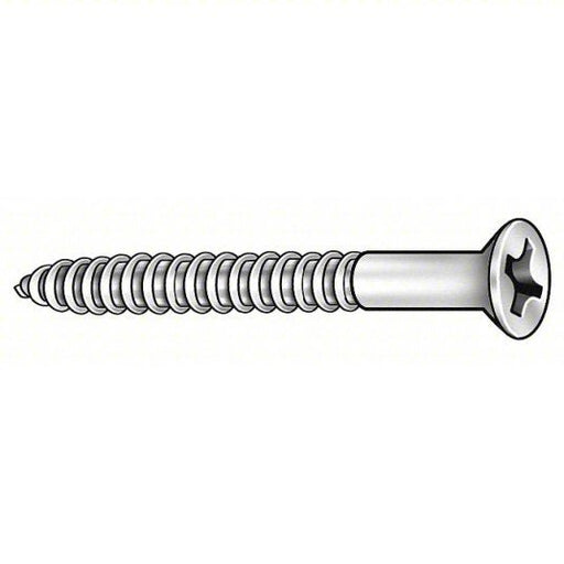 Fabory U25120.013.0100 Wood Screw #6 Size, 1 in Lg, Steel, Zinc Plated, Flat, Phillips, Partially Threaded Thread, 100 PK - KVM Tools Inc.KV1KU76