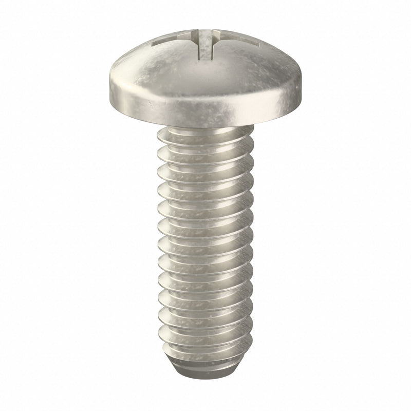 Approved Vendor U51122.025.0075 Machine Screw, 1/4"-20 Thread Size, 3/4 in Lg, 18-8, Stainless Steel, Plain, Pan, Phillips, 50 PK