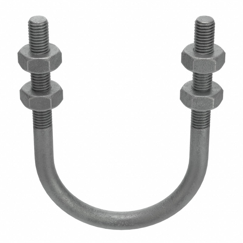 Approved Vendor U17274.037.0150 Standard U-Bolt, 3/8"-16 Thread Size, For Pipe Size 1 1/2 in, 4 in Inside Ht, Steel