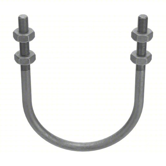 Fabory U17274.050.0500 Standard U - Bolt 1/2" - 13 Thread Size, For Pipe Size 5 in, 7 13/16 in Inside Ht, Steel - KVM Tools Inc.KV31KF43