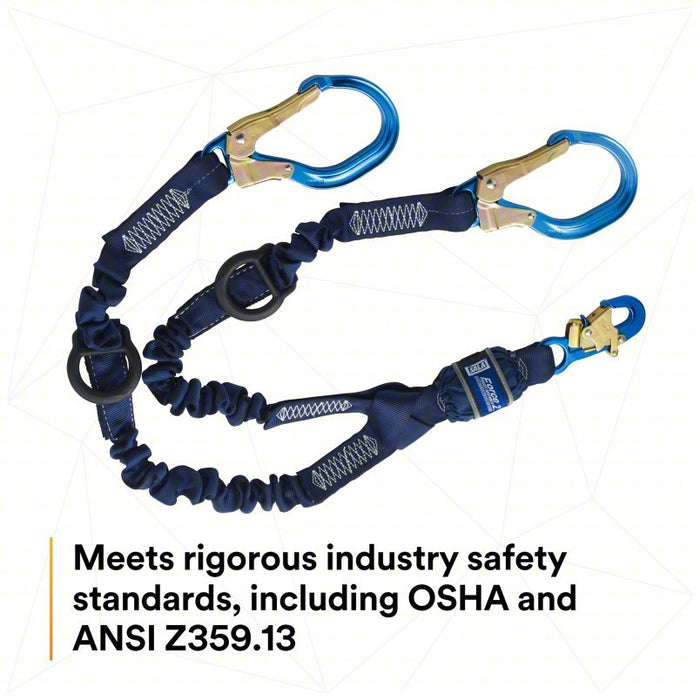 3M DBI - Sala 1246032 Shock - Absorbing Lanyard Shock Pack, Aluminum Rebar Hook, Aluminum Snap Hook, 2 Legs - KVM Tools Inc.KV31KM12