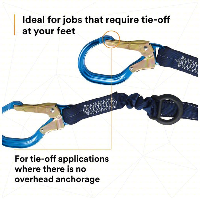 3M DBI - Sala 1246032 Shock - Absorbing Lanyard Shock Pack, Aluminum Rebar Hook, Aluminum Snap Hook, 2 Legs - KVM Tools Inc.KV31KM12