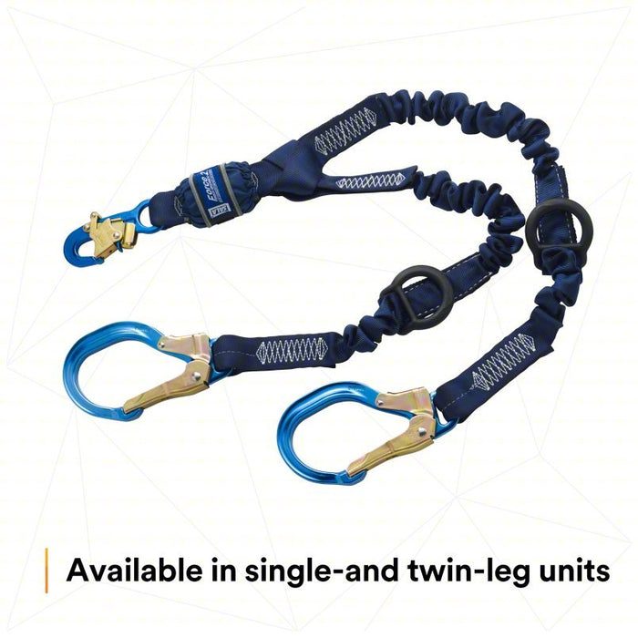 3M DBI - Sala 1246032 Shock - Absorbing Lanyard Shock Pack, Aluminum Rebar Hook, Aluminum Snap Hook, 2 Legs - KVM Tools Inc.KV31KM12