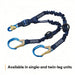 3M DBI - Sala 1246032 Shock - Absorbing Lanyard Shock Pack, Aluminum Rebar Hook, Aluminum Snap Hook, 2 Legs - KVM Tools Inc.KV31KM12