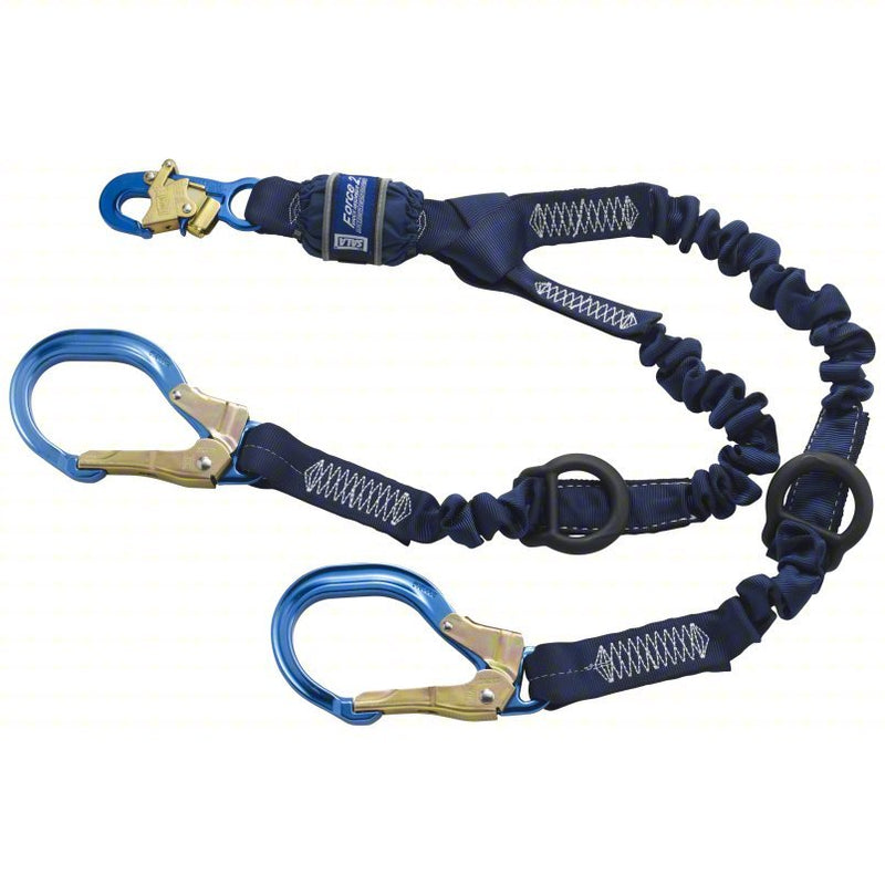 3M DBI - Sala 1246032 Shock - Absorbing Lanyard Shock Pack, Aluminum Rebar Hook, Aluminum Snap Hook, 2 Legs - KVM Tools Inc.KV31KM12
