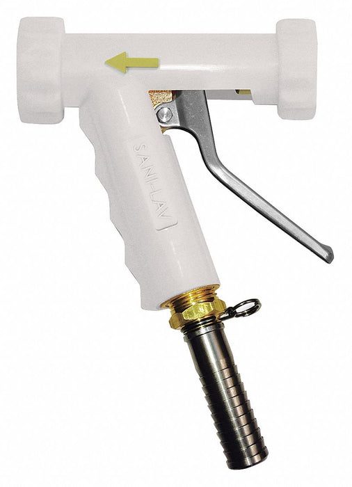 Sani-Lav N81W20 Water Saver Spray Nozzle, 3/4 in GHT Female, 150 psi, 5.3 gpm, Brass/Stainless Steel, White, 5-1/4 in