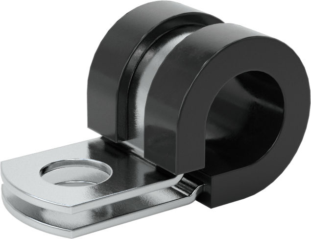 McMaster 3225T3 Vibration-Damping Loop Clamp, Zinc-Plated Steel with EPDM Cushion, 3/8" ID, 1-3/16" Long, Pack of 25