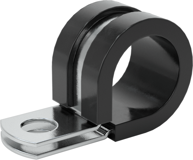 McMaster 3225T5 Vibration-Damping Loop Clamp, Zinc-Plated Steel with EPDM Cushion, 5/8" ID, 1-1/2" Long, Pack of 25