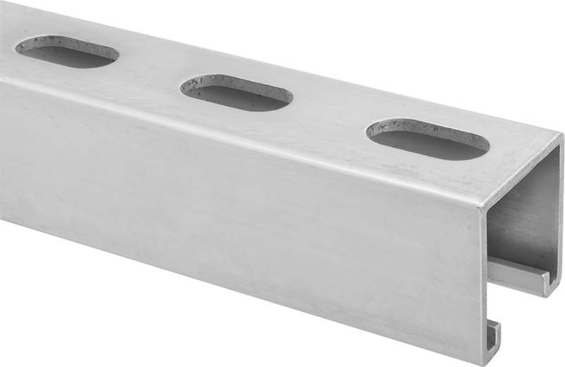 McMaster 3310T57 Standard Strut Channel, with 1-1/8" Long Slotted Holes, Zinc-Plated Steel, 10 ft Long, 1-5/8" × 1-5/8"