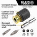 Klein 32561 Multi-Bit Screwdriver: #1/1/4 in/#2/3/16 in/5/16 in Tip Size, 4 Tips, Quick Change - KVM Tools Inc.KV15W145