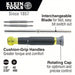Klein 32581 Multi - Bit Screwdriver #0/#00/1/8 in/5/32 in Tip Size, 4 Tips, 6 1/2 in Overall Lg, ANSI - KVM Tools Inc.KV58UR40