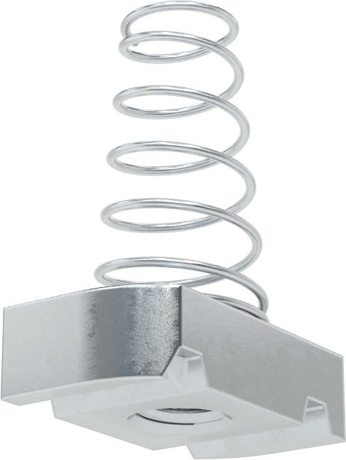 McMaster 3259T14 Spring-Loaded Strut Channel Nut, Zinc-Plated Steel, 3/8"-16 Thread, for 1-5/8" High Channel