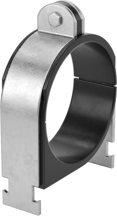 McMaster 32625T36 Strut-Mount Vibration-Damping Routing Clamp with TPE Rubber Cushion, Zinc-Plated Steel, 3-1/2" ID, for 3 Pipe Size, 3600 lb