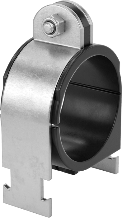 McMaster 32625T74 Strut-Mount Vibration-Damping Routing Clamp with TPE Rubber Cushion, Zinc-Plated Steel, 2-3/8" ID, for 2 Pipe Size