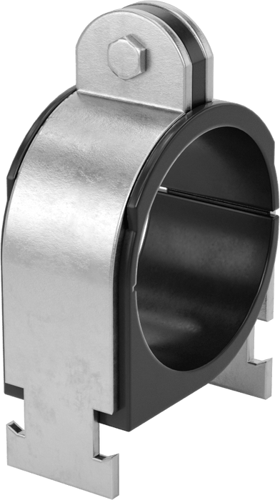 McMaster 32625T74 Strut-Mount Vibration-Damping Routing Clamp with TPE Rubber Cushion, Zinc-Plated Steel, 2-3/8" ID, for 2 Pipe Size
