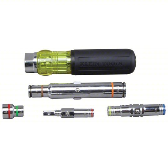 Klein 32807MAG Hollow Round Shank Multi BitNut Driver 9 1/2 in Overall Lg, 4 in Bolt Clearance, SAE - KVM Tools Inc.KV369X63