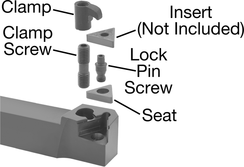 McMaster 3288A71 Turning Carbide Insert Holder, Multi-Lock, Style MTAN, 3/4" Width × 3/4" Height, Left-Hand
