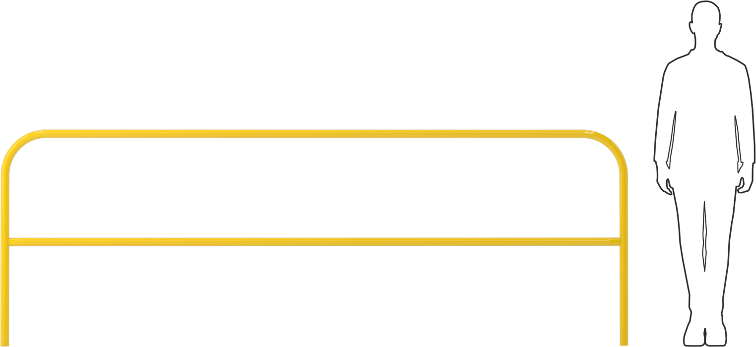 McMaster 3294T53 No-Drill Railing, Powder-Coated Steel, 10 ft Long, 42" Top Rail Height, OSHA Compliant, Yellow
