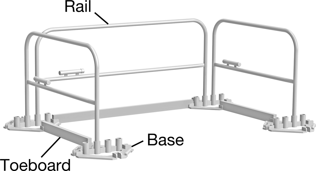 McMaster 3294T53 No-Drill Railing, Powder-Coated Steel, 10 ft Long, 42" Top Rail Height, OSHA Compliant, Yellow